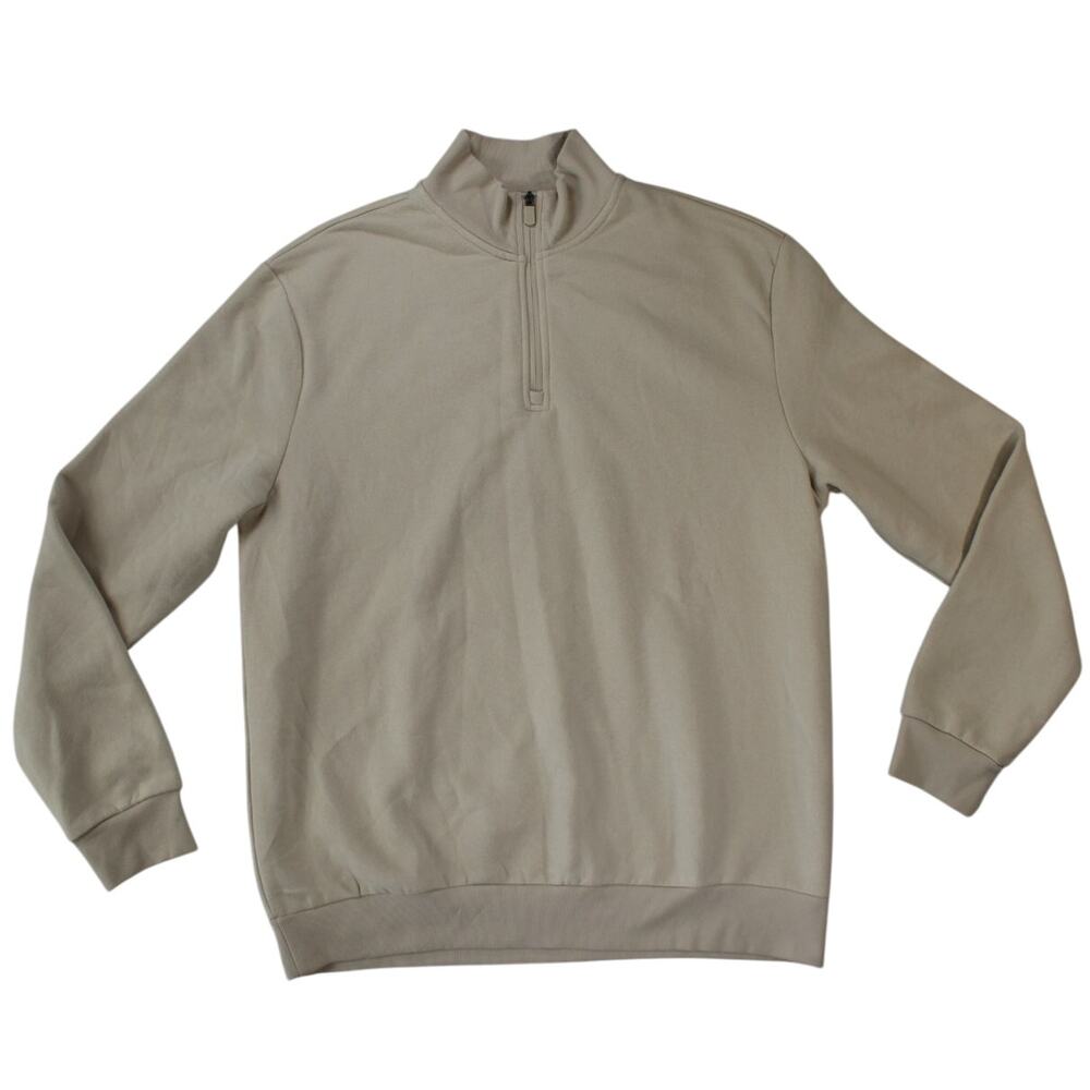 Tek Gear Ultrasoft Fleece 1/4-Zip Pullover Beige L Tall Big & Tall